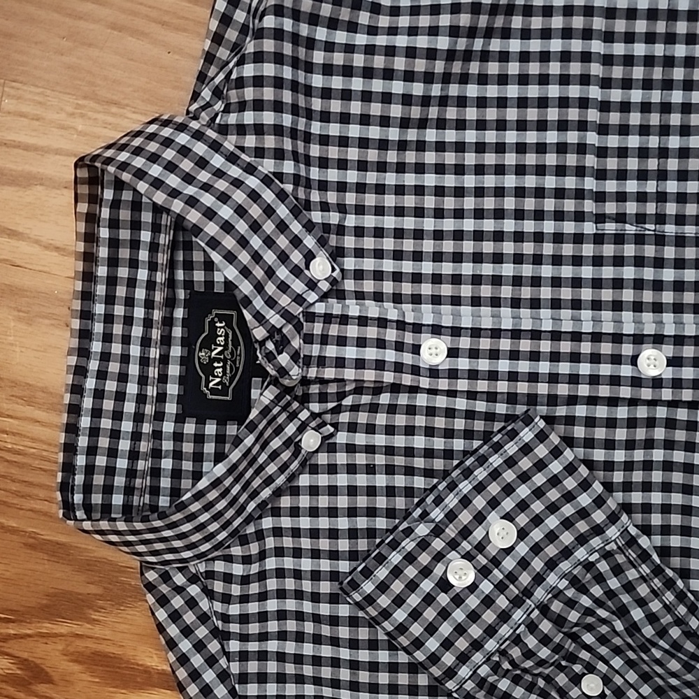 Nat Nast button down dress shirt med